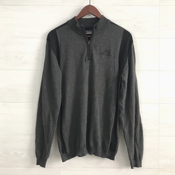 Kappa Other - Kappa Gray Black Omini Logo Quarter Zip Pullover